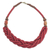Braided bead necklace, 'Sosongo in Red' - Handcrafted Red Braided Bead Necklace with Wood and Agate thumbail