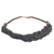 Braided bead necklace, 'Sosongo in Black' - Handcrafted Black Braided Bead Necklace with Wood and Agate (image 2e) thumbail