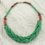 Braided bead necklace, 'Sosongo in Green' - Handcrafted Green Braided Bead Necklace with Wood and Agate (image 2) thumbail