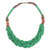 Braided bead necklace, 'Sosongo in Green' - Handcrafted Green Braided Bead Necklace with Wood and Agate thumbail