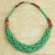Braided bead necklace, 'Sosongo in Green' - Handcrafted Green Braided Bead Necklace with Wood and Agate (image 2b) thumbail