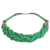 Braided bead necklace, 'Sosongo in Green' - Handcrafted Green Braided Bead Necklace with Wood and Agate (image 2e) thumbail