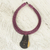 Ebony wood pendant necklace, 'Zacksongo in Plum' - Ebony Wood Pendant Necklace with Plum Leather Cord (image 2) thumbail
