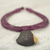 Ebony wood pendant necklace, 'Zacksongo in Plum' - Ebony Wood Pendant Necklace with Plum Leather Cord (image 2c) thumbail