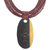 Ebony wood pendant necklace, 'Zacksongo in Wine' - Ebony Wood Pendant Necklace with Wine Leather Cord (image 2c) thumbail