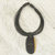 Ebony wood pendant necklace, 'Zacksongo in Black' - Ebony Wood Pendant Necklace with Black Leather Cord (image 2) thumbail