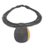 Ebony wood pendant necklace, 'Zacksongo in Black' - Ebony Wood Pendant Necklace with Black Leather Cord (image 2e) thumbail