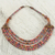 Beaded necklace, 'Multicolor Wend Panga' - Artisan Multicolor Bead Necklace with Wood Agate and Leather (image 2) thumbail