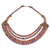 Beaded necklace, 'Multicolor Wend Panga' - Artisan Multicolor Bead Necklace with Wood Agate and Leather thumbail