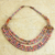 Beaded necklace, 'Multicolor Wend Panga' - Artisan Multicolor Bead Necklace with Wood Agate and Leather (image 2b) thumbail