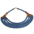 Beaded necklace, 'Wend Panga in Blue' - Artisan Blue Bead Necklace with Sese Wood Agate and Leather