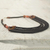 Beaded necklace, 'Wend Panga in Black' - Artisan Black Bead Necklace with Sese Wood Agate and Leather (image 2c) thumbail
