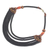 Beaded necklace, 'Wend Panga in Black' - Artisan Black Bead Necklace with Sese Wood Agate and Leather (image 2d) thumbail