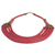 Beaded necklace, 'Wend Panga in Red' - Artisan Red Bead Necklace with Sese Wood Agate and Leather (image 2d) thumbail