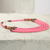 Beaded necklace, 'Wend Panga in Pink' - Artisan Pink Bead Necklace with Sese Wood Agate and Leather (image 2b) thumbail