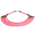 Beaded necklace, 'Wend Panga in Pink' - Artisan Pink Bead Necklace with Sese Wood Agate and Leather (image 2e) thumbail