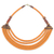 Beaded necklace, 'Wend Panga in Orange' - Artisan Made Agate and Wood African Orange Beaded Necklace thumbail