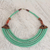 Beaded necklace, 'Wend Panga in Green' - Hand Crafted Agate and Wood African Green Beaded Necklace (image 2) thumbail