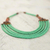 Beaded necklace, 'Wend Panga in Green' - Hand Crafted Agate and Wood African Green Beaded Necklace (image 2b) thumbail