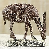 Wood statuette, Brown Antelope