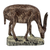 Wood statuette, 'Brown Antelope' - Dark Brown Wooden Grazing Antelope Statuette (image 2a) thumbail