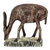Wood statuette, 'Brown Antelope' - Dark Brown Wooden Grazing Antelope Statuette (image 2c) thumbail