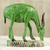 Holzstatuette - Hellgrüne Antilopenstatuette aus Holz mit braunen Hörnern