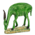 Wood statuette, 'Bright Green Antelope' - Bright Green Wooden Antelope Statuette with Brown Horns (image 2c) thumbail
