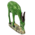 Wood statuette, 'Bright Green Antelope' - Bright Green Wooden Antelope Statuette with Brown Horns (image 2d) thumbail
