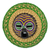 African beaded wood and raffia mask, 'True Child' - Hand Made African Mask with Wood, Bead and Raffia Accents thumbail