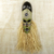 African wood mask, 'Bearded Osumboa Hene' - Hand Carved and Painted African Wood Mask with Raffia