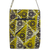 Batik cotton sling handbag, 'Triangle Happiness' (15 inch) - Gold and Alabaster Batik on Cotton Sling Handbag from Ghana