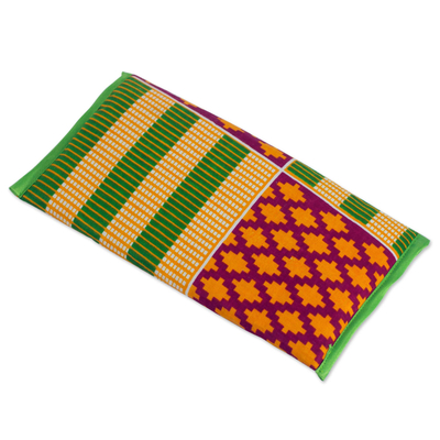 Clutch-Handtasche aus Baumwolle, „Kente Joy“ – mehrfarbig bedruckte Clutch-Handtasche aus 100 % Baumwolle aus Ghana