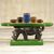 Wood candleholder, 'Back of a Rhino' - Hand Made Rhino Wood Multicolored Candleholder Ghana (image 2) thumbail