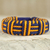 Cord bracelet, 'Blue and Gold Kente Power' - Blue and Gold Cord Striped Bracelet Handmade in Ghana thumbail