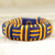 Cord bracelet, 'Blue and Gold Kente Power' - Blue and Gold Cord Striped Bracelet Handmade in Ghana (image 2b) thumbail