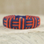 Cord bracelet, 'Blue and Orange Kente Power' - Blue and Orange Cord Striped Bracelet Handmade in Ghana (image 2) thumbail