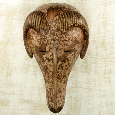 African wood mask, Totemic Ram
