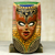 African wood mask, 'Queen on the Wall' - Hand Carved Sese Wood Mask Decorated With Paint and Aluminum (image 2) thumbail