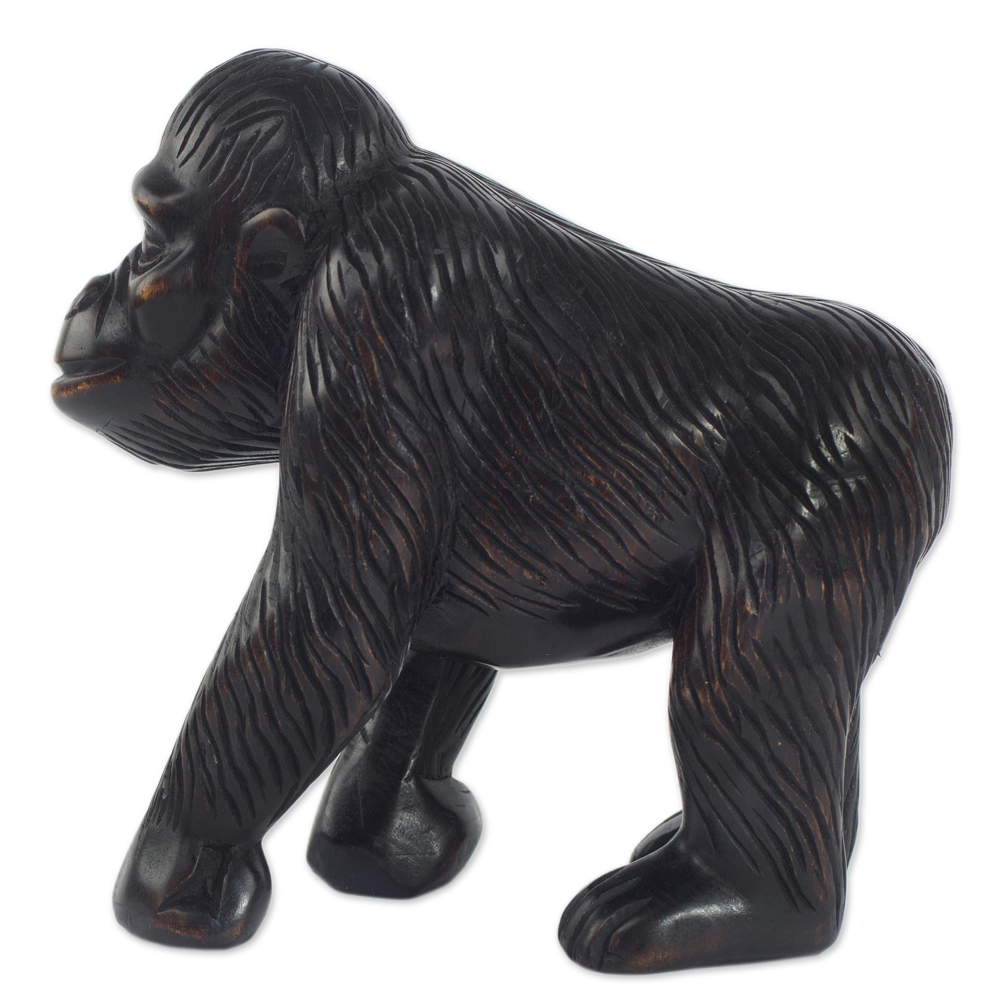 wooden gorilla statue