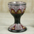 Copa decorativa de madera - Copa decorativa de madera adornada con aluminio y latón