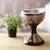Decorative wood goblet, 'Royal Goblet' - Decorative Wood Goblet Embellished with Aluminum and Brass
