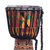 Holz-Djembe-Trommel, 'Ahoto' - Handgemachte ghanaische mehrfarbige Tweneboa Holz Djembe Trommel