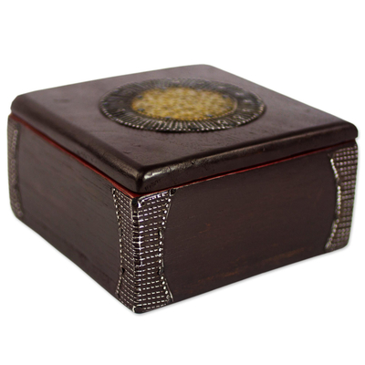 Men's curated gift set, 'Stylish Brown' - Brown Men's Bracelet Bag and Decorative Box Curated Gift Set