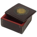 Decorative wood box, 'Ghanaian Keepsake' - Hand Made Wood Box Aluminum Accent from Ghana