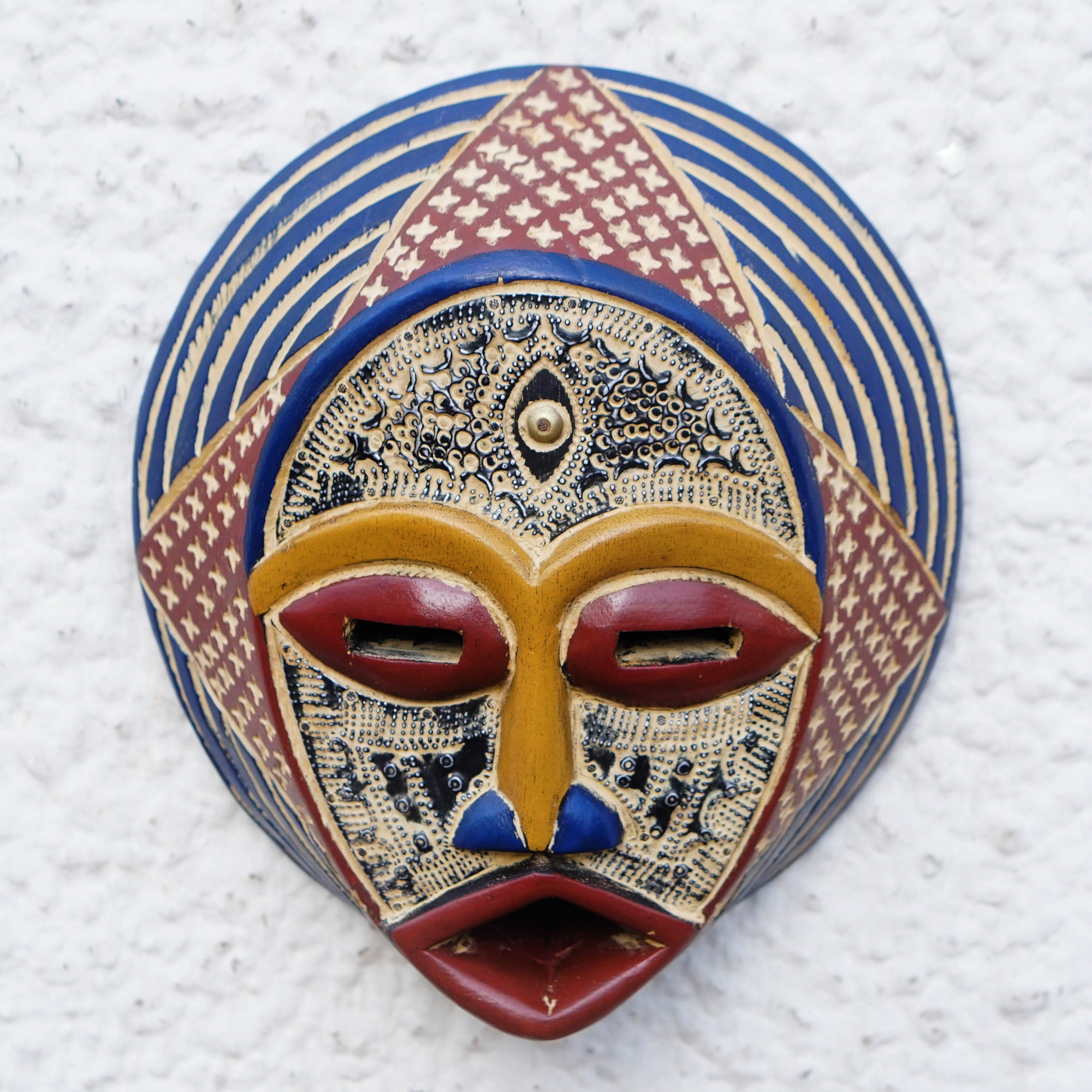 Ewe Culture African Wood Mask Handmade By Ghana Artisan Kafuinam NOVICA