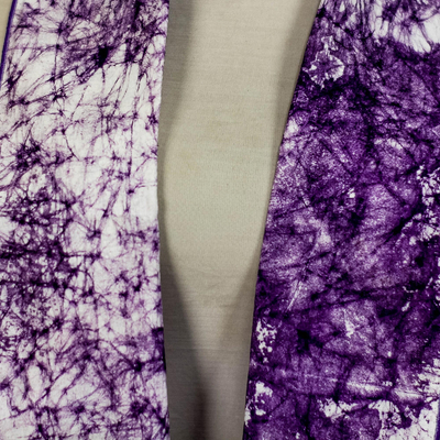 Cotton batik scarf, 'Midnight Stroll' - Artisan Crafted Batik Cotton Scarf in Dark Amethyst Purple