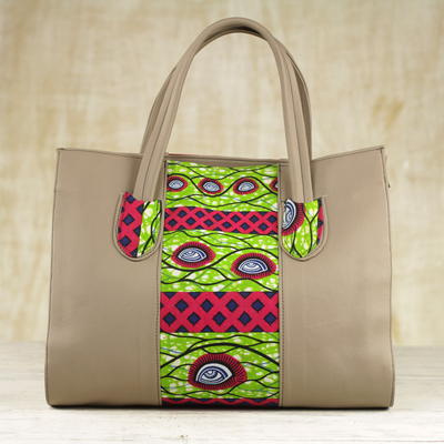 Cotton shoulder bag, 'Adrinkra Eyes' - Cotton Shoulder Bag with Adinkra Motifs from Ghana