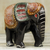 estatuilla de madera - Elefante de madera de sesé tallado a mano con diseño ceremonial.