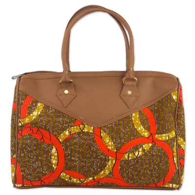 Cotton Handle Handbag with Chain Motifs from Ghana